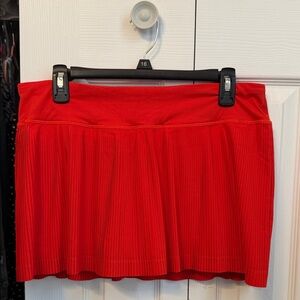 Red Pleated Active Skort Shorts